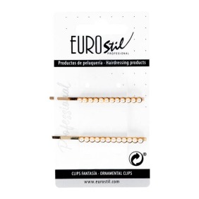 Eurostil - Clip Or avec Perles 2 unités (06930)