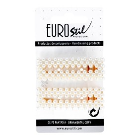 Eurostil - Double pince en or avec perles 2 unités (06939)