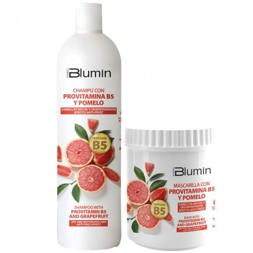 Blumin - Pack Oferta Pomelo y Provitamina B5 (para cabellos secos y deshidratados) (Champú 1000 ml + Mascarilla 700 ml) (Vegano)
