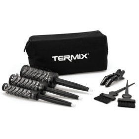 Termix - Kit ACADEMIA 3 cepillos clásico (23 - 32 - 43 mm) + 2 paletinas + 2 pinzas dragón + Neceser