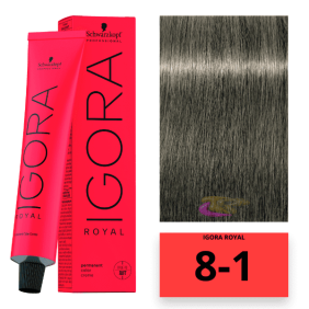 Schwarzkopf - Coloration Igora Royal 8/1 Blond Clair Cendre 60 ml 