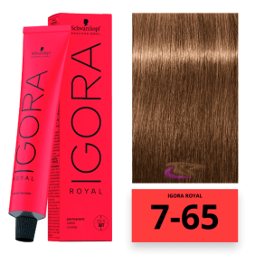 Schwarzkopf - Coloration Igora Royal 7/65 Blond Moyen Marron Doré 60 ml 