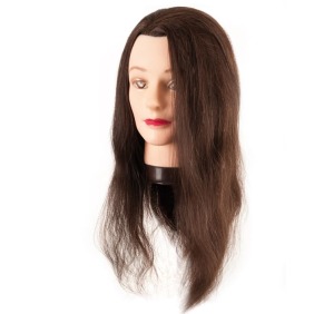 EUROSTIL - Tête de MANNEQUIN pour les écoles de coiffure CHEVEUX NATURELS 45-50 cm avec support (00603)