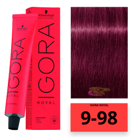 Schwarzkopf - Coloration Igora Royal 9/98 Blond Très Clair Violet Rouge 60 ml 