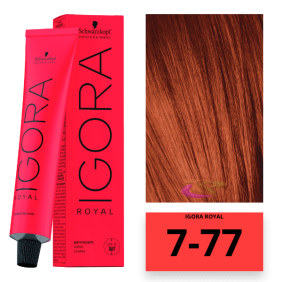 Schwarzkopf - Coloration Igora Royal 7/77 Blond Moyen Cuivré Intense 60 ml