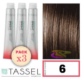 Tassel - Pack 3 Colorants couleur brillante avec Arg ny kératine N 6 chatain 100 ml