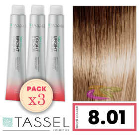 Tassel - Pack 3 Colorants couleur brillante avec Arg ny kératine N 8,01 BLOND CLAIR FR O 100 ml