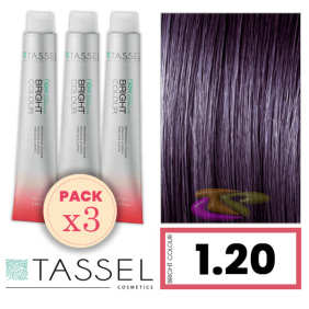 Tassel - Pack 3 Colorants de couleur brillante avec Arg ny kératine MORA N 1,20 NOIR 100 ml