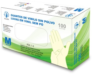 Alba - Gants à usage unique POUDRE VINYL Taille M (100 pièces) (003130)