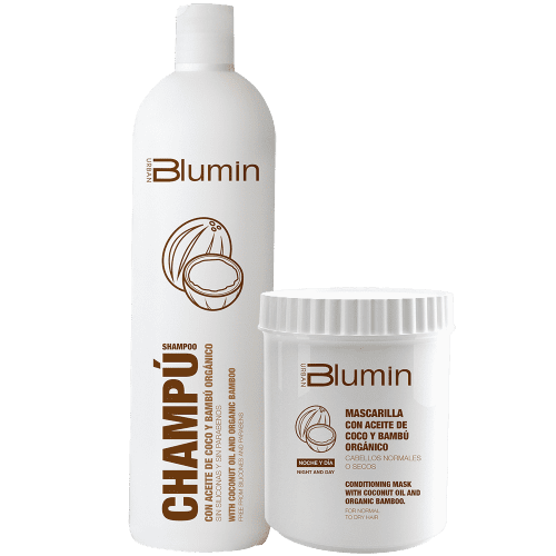 Blumin - Paquet Offre de noix de coco huile unique Bamb Org (Champ Mask + 1000 ml 700ml)