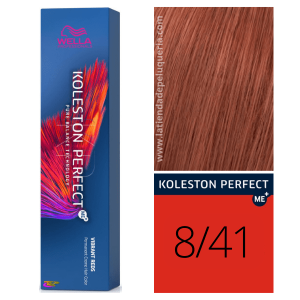 Wella - Koleston Perfect ME + Vibrant Reds Dye 8/41 Blonde Clair Cobrizo Ash 60 ml