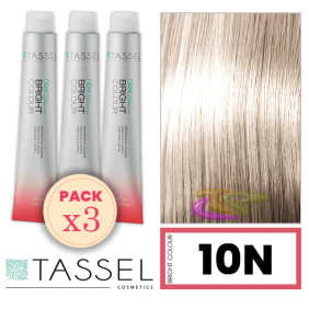 Tassel - Pack 3 COULEURS LUMINEUSES Colorants à la Kératine Argente N 10N SUPER LIGHT BLONDE 100 ml