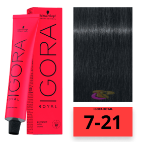 Schwarzkopf - Igora Royal Dye 7/21 (cèdre cendré) blond cendré mat moyen 60 ml