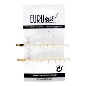 Eurostil - Longue pince en or avec perles assorties 2 unités (06933)