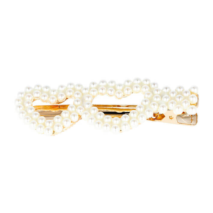 Eurostil - Pinces dorées avec coeurs et perles 2 unités (06936)