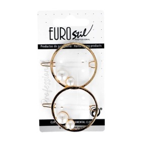 Eurostil - Pinces à cerceau en or avec perles 2 pcs (06941)