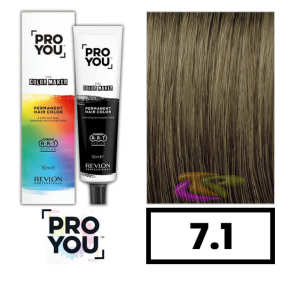 Revlon Proyou - THE COLOR MAKER 7.1 Coloration Cheveux Blond Cendré Moyen 90 ml