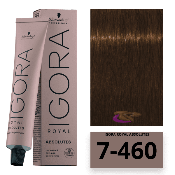 Schwarzkopf - Igora Royal Absolutes 7/460 Blond Moyen Beige Chocolat 60 ml