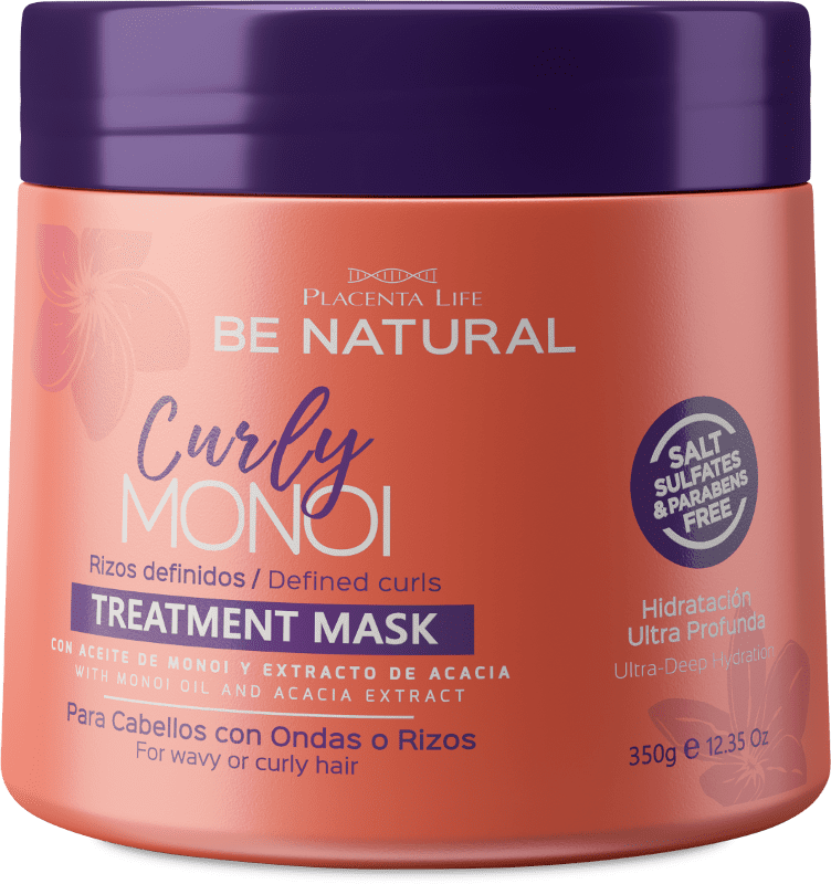 Be Natural - Masque capillaire CURLY MONOI avec ondulations ou boucles 350 ml