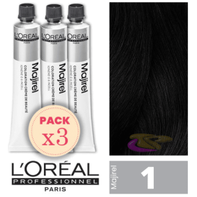 L`Oréal - Pack 3 Tintes MAJIREL 1 Negro 50 ml