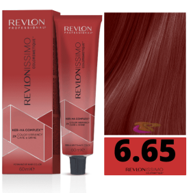 Revlon - Tinte Revlonissimo Colorsmetique 6.65 Rubio Oscuro Rojo Caoba 60 ml (Ker-Ha Complex)