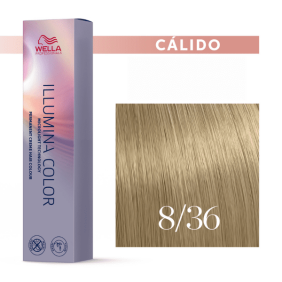 Wella - Tinte Illumina Color 8/36 Rubio Claro Dorado Violeta 60 ml