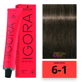 Schwarzkopf - Coloration Igora Royal 6/1 Blond Foncé Cendre 60 ml 