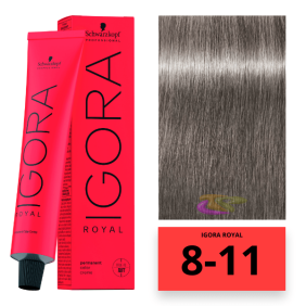 Schwarzkopf - Coloration Igora Royal 8/11 Blond Clair Cendre Intense 60 ml 