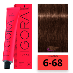 Schwarzkopf - Coloration Igora Royal 6/68 Blond Foncé Marron Rouge 60 ml 