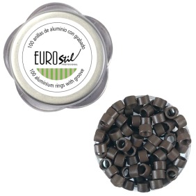 EUROSTIL - Boîte 100 anneaux Châtain  moyen 5 (02913)