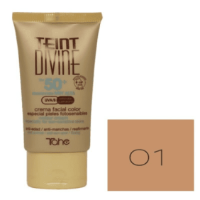 Tahe- Crème de visage AVEC COULEUR fps.50+teint nº01 de 50 ml