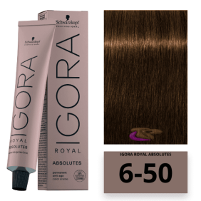 Schwarzkopf - Coloration Igora Royal Absolutes 6/50 Blond Foncé Doré Naturel 60 ml 