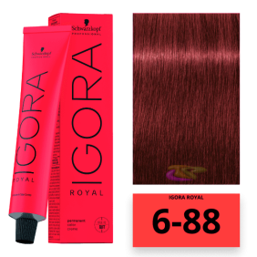 Schwarzkopf - Coloration Igora Royal 6/88 Blond Foncé Rouge Intense 60 ml 