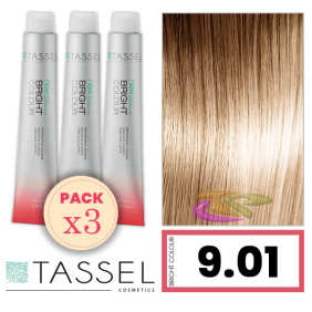Tassel - Pack 3 Colorants de couleur brillante avec Arg ny kératine N 9,01 blond très clair FR O 100 ml