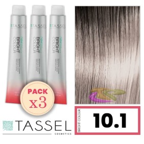 Tassel - Pack 3 Teintures couleur vive avec Arg ny Kératine N 10,1 ASH BLOND 100 ml SUPER CLAIR