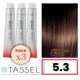 Tassel - Pack 3 Colorants couleur brillante avec 5,3 N de kératine Arg ny RACE OR OR CLAIR 100 ml