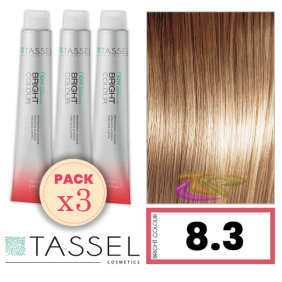 Tassel - Pack 3 Teintures couleur vive avec 8,3 N Kératine Arg ny or lumière BLOND 100 ml