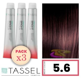 Tassel - Pack 3 Teintures couleur vive avec 5,6 N Kératine Arg ny RACES ou lumière 100 ml rouge