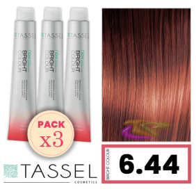 Tassel - Pack 3 Colorants couleur brillante avec Arg ny kératine N 6,44 BLOND INTENSE Cuivre foncé 100 ml
