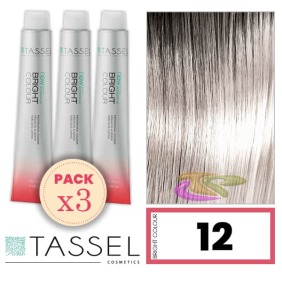 Tassel - Pack 3 Colorants couleur brillante avec Arg ny kératine N NATURAL BLOND 12 Superlift 100 ml