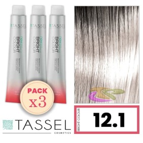 Tassel - Pack 3 Colorants couleur brillante avec Arg ny kératine N 12,1 ASH BLOND Superlift 100 ml