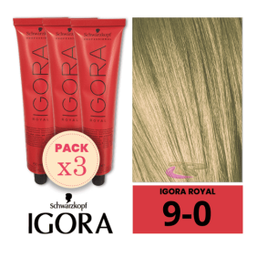 Schwarzkopf - Igora Royal Pack 3 9/0 Tintes 60 ml blond très clair