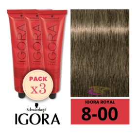 Schwarzkopf - Igora Royal Pack 3 Tintes 8/00 Extra Light Blonde 60 ml
