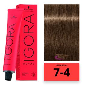 Schwarzkopf - Coloration Igora Royal 7/4 Blond Moyen Beige 60 ml 