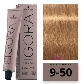 Schwarzkopf - Coloration Igora Royal Absolutes 9/50 Blond Très Clair Doré Naturel 60 ml 