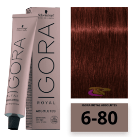 Schwarzkopf - Coloration Igora Royal Absolutes 6/80 Blond Foncé Rouge Naturel 60 ml 