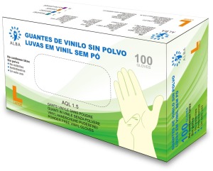 Alba - POUDRE VINYL Gants à usage unique taille L (100 unités) (003147)