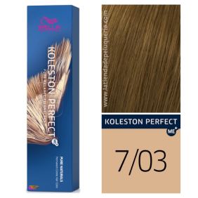 Wella - Koleston Perfect ME + Colorant Pure Naturals 7/03 Doré Moyen Moyen Blond 60 ml