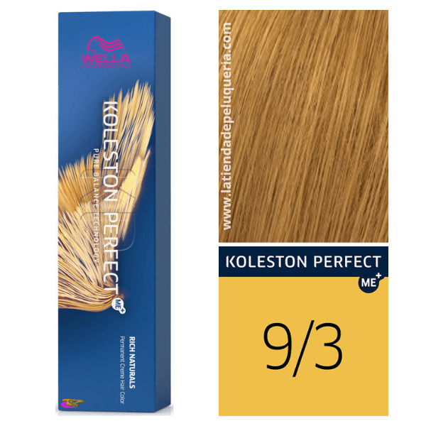 Wella - Koleston Perfect ME + Rich Naturals Dye 9/3 Blond Doré Très Clair 60 ml