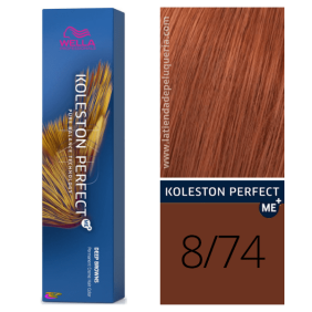 Wella - Koleston Perfect ME + Brun profond Dye 8/74 Blond Clair Marr Cobrizo 60 ml